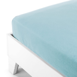 Caleffi - Uni-farbiges Bettlaken | italienisches Design seit 1962 | hochwertiges Flanell | geeignet für Einzelbett, Aqua, Einzelbettgröße, Material Flanell