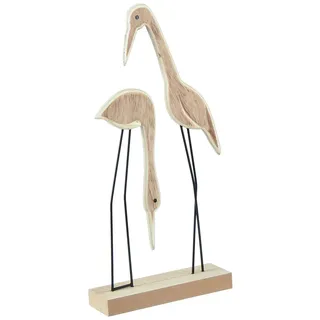 Holz Aufsteller Kranich Paar Natur 27,5×13cm Deko Figuren, 2 Stück - Einheitsgröße