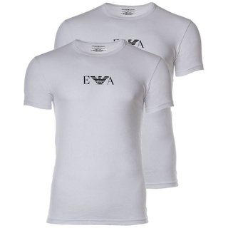 Emporio Armani T-Shirt Herren T-Shirt - Rundhals, Halbarm, Stretch weiß M