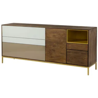 Massivmoebel24 Sideboard (Sideboard Mango massiv braun goldfarben 200x85
