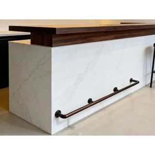 Fußstütze Kommerzielle Kneipen Bar Fußstützenschiene 350 300 250 200 150 100 CM, Wandmontage Im Keller/Kücheninsel/Terrassen Fußgeländer Mit Hardware Set(Antique bronze,L 170cm/5.5ft)