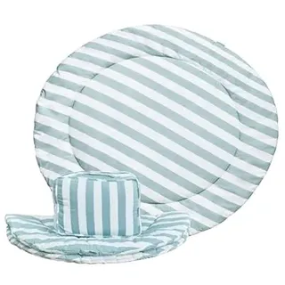 molis&co - Krabbeldecke für Baby 120x120 cm - 100% Baumwolle (OEKO-TEX) - Spielmatte Baby Multifunktional, Dick & weich gepolstert - Ideal als Babydecke & Spieldecke Baby - Popcorn Stripes