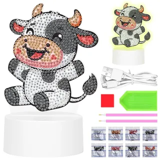 Zoyomax Diamond Painting Nachtlicht, Geschenke für Erwachsene, 3D Kreative Diamond Painting Lampe Kalb, Weihnachts Geburtstags Geschenk