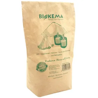 Öko-Kerzengranulat zum Selbergießen, BIOKEMA, inkl. Docht & Dochthalter, 1 kg