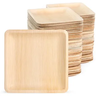 Wisefood Palmblatt Teller quadratisch 15 x 15 cm 50 St. Beige