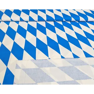 Bayerische Raute Baumwollstoff Meterware - Webware Oktoberfest *Ab 50 cm | Traditionelles Muster für's Oktoberfest | Bayrische Raute: 5,5 cm breit x 15,5 cm hoch