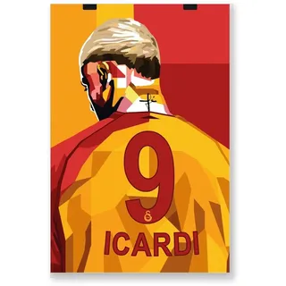 25 Artstreet Mauro Icardi Galatasaray Pop Art Fußball Poster | Kunstdruck | 180 g mattes Papier | Wanddeko für Wohnzimmer und Jugendzimmer | 50 x 70 cm