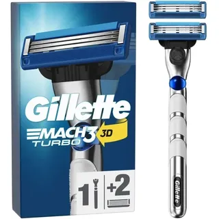 Gillette Mach3 Turbo 3D Rasierer + 2 Klingen