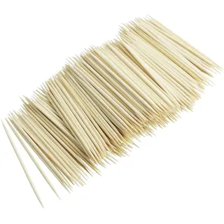 Fackelmann Zahnstocher 500 Stück FSC Holz 6,5cm | 500 Stück, um ausgerüstet zu bleiben, FSC-Holz, braun, 6,5 cm, für Vorspeisen und Desserts