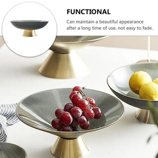 Solidchoice – Elegante, runde Obstschale aus Glas für Snacks und Desserts - Grau
