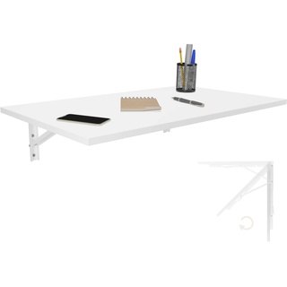 KDR Produktgestaltung Wandklapptisch Schreibtisch Tischplatte 80x50 cm in Weiß Klapptisch Esstisch Küchentisch für die Wand Bartisch Stehtisch Wandtisch Tisch klappbar zur Wandmontage
