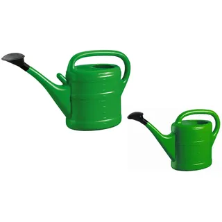 Gießkannen Set 10L + 5L GRÜN + 1x BILDMAGNET! Blumenkanne Kunststoff, Gießkanne groß & klein für Garten & Zimmerpflanzen Gieskannen Giesskanne 10 & 5 L Liter Watering Can Gieskannen10Liter