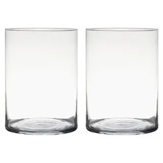 Zylinder Glasvase 2er-Set - H. 25cm Ø18cm - Transparent