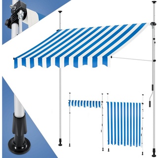 KESSER Klemmmarkise Klemmmarkise mit Handkurbel Balkon Markise, Balkonmarkise Markise blau 400 cm
