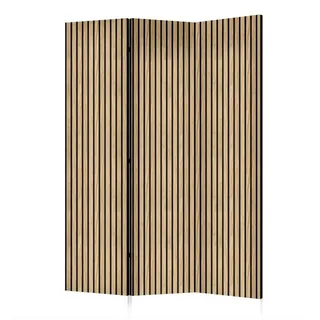 framed concept Paravent Raumteiler | Holzrahmen | 135x172 cm, 3-teilig beidseitig, Sichtschutzwand