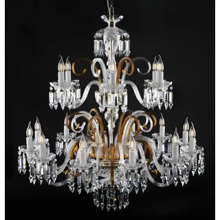 JVmoebel Kronleuchter Kristall Hängelampe in klassischem Design von Elite Bohemia, Transparent-Amber, Made in Europa weiß