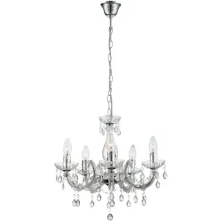 Kronleuchter Deckenleuchte Esszimmerlampe Kristalloptik Silber Acryl D 44 cm