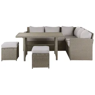 Beliani Lounge Set 5-tlg. Grau/Beige
