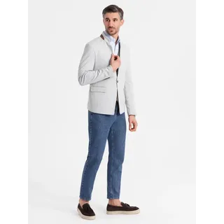 OMBRE Sakko Sakko aus Rayon in Melange mit Stehkragen für Herren grau L