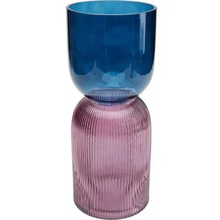Kare-Design Vase, Blau, Lila, Glas, 16x40x16 cm, zum Stellen, Dekoration, Vasen, Glasvasen