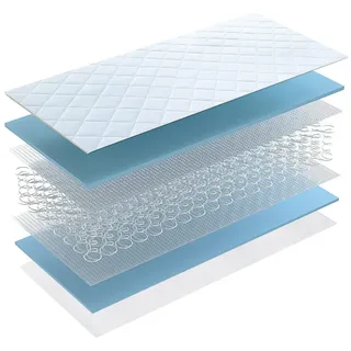 Federkernmatratze Spezialfederkern Matratze mit waschbaren Bezug 90x200 cm & 100x200cm, Matratzen Perfekt, 19 cm hoch, (Bonell Spezial Federkern), Bonellfederkernmatratze mit 7 Zonen Komfort-Kaltschaum weiß 90 cm x 200 cm x 19 cm