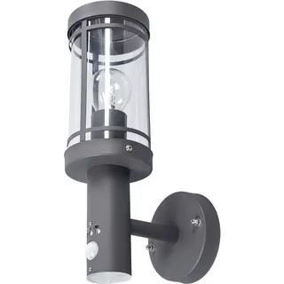 LINDBY Außenwandleuchte Edelstahl 33,4 cm mit Bewegungsmelder grau