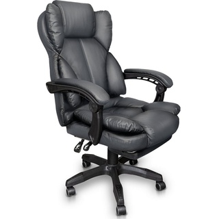 TRISENS Chefsessel Rafael (1 Stück), Bürostuhl mit extra Polsterung Home Office Chair im Lederoptik-Design grau