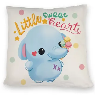 speecheese Dekokissen Elefant Kissen mit Spruch Little sweetheart