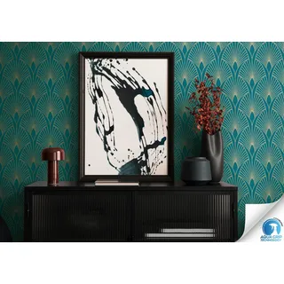 A.S. Création DesignDrop Vliestapete 18 cm x 10 m 1 St Blau/Grün/Gold 784931