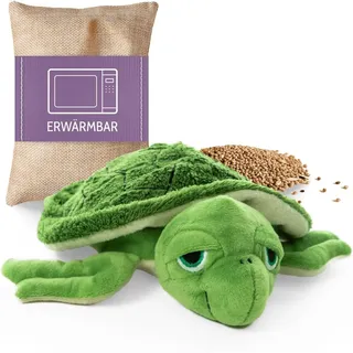 habibi plush premium Wärmekissen Premium Wasserschildkröte herausnehmbares Körnerkissen 20 cm x 28 cm Grün