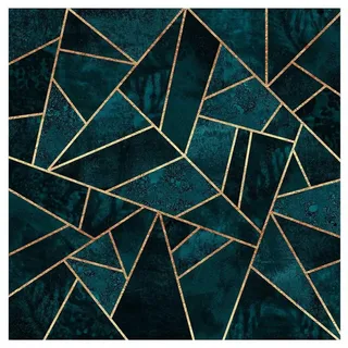 Bilderdepot24 Teppich Vinyl Wohnzimmer Schlafzimmer Flur Küche Muster Abstrakt, quadratisch - türkis glatt, nass wischbar (Küche, Tierhaare) - Saugroboter & Bodenheizung geeignet grün 160 cm x 160 cm