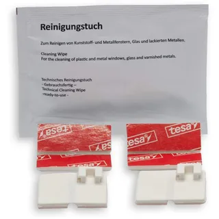 Plisart 4er Montage-Set für Plissees - Halterungen zum Kleben (Innenrahmen) | Klebeplatten mit Spannschuh, für Rollo & Plissee, Universell, für Glasleiste, Einfache Montage ohne Bohren