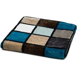 Gözze Cashmere-Feeling Antigua 150 x 200 cm aqua/taupe/petrol