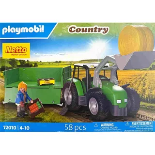 PLAYMOBIL 72010 Traktor mit Anhänger 58 tlg Netto Edition
