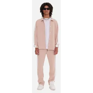 Jogginganzug Set Stripe mit Streifen Jacke Hose M Beige