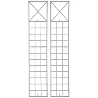 furnicato Rankgitter Trigo 2er Set 198x40 cm weiß, 1 St., Handgefertigter Rankzaun mit antiker Patina für deine Hauswand weiß