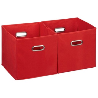 relaxdays Aufbewahrungsbox »Aufbewahrungsbox Stoff 2er Set«, Rot