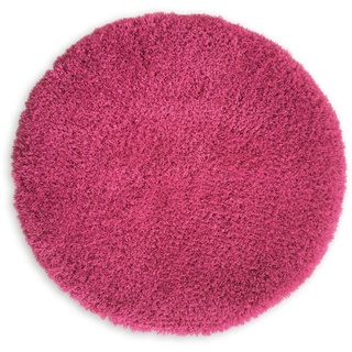 WohnDirect Premium Badematte RUND Einzeln zum Set kombinierbar • Badvorleger Duschmatte • rutschfest & Waschbar • Badteppich, Badezimmerteppich Pink • ca 56 cm Rund
