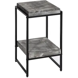 Mendler Blumentisch HWC-K71, Blumenregal Beistelltisch Pflanzregal, MVG-zertifiziert MDF Metall ~ dunkelgrau, 61cm