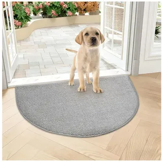 LuxusKollektion Fußmatte Schmutzfangmatte Halbrund Grau 70x100 grau 100 cm x 70 cm