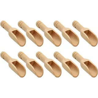 DigiRigi® 10er Set kleine Holzlöffel, braun – Mini Salz‐ & Gewürzlöffel für Tee, Kaffee, Mehl, natürliche Holz‐Küchenhelfer - Braun