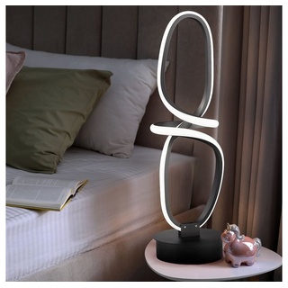 WOFI LED Tischleuchte, Leuchtmittel inklusive, Neutralweiß, Tischleuchte Schlafzimmer Tischlampe mit Fernbedienung schwarz