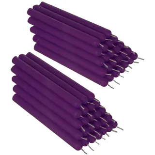 NKlaus 50x violett Bienenwachs 12cm rußfrei Tafelkerzen Handarbeit Ritualkerze Tropfkerzen 36335