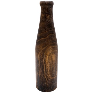 Holz Blumenvase XXL Flasche braun - 40 cm - Deko Vase für Kunstpflanzen - Tischdeko Fensterdeko für Pampasgras Trockenblumen