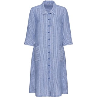 Leinen-Kleid, Streifen blau, 52