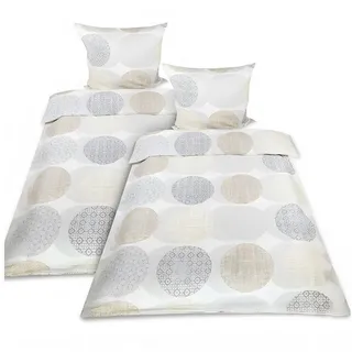 Beautissu Bettwäsche Biber Bettwäsche 4tlg Josi, 135x200cm, 80x80cm, Beige, 100% Baumwolle Warme Flanell Winterbettwäsche Biberbettwäsche beige