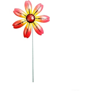 Rote schmiedeeiserne Blumenstecker aus Metall, Blumenstecker, Kunstskulptur, Ornament für den Außenbereich, für Garten/Heimdekoration