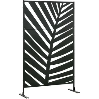 Outsunny Garten-Paravent 122 x 45 x 198 cm Schwarz Stahl 1 St.