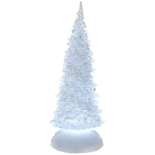 Deko Baum 'Pyramide' mit Licht und Wasser, 27 cm, weiß