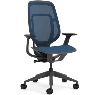Karman Steelcase Ergonomischer Bürostuhl, höhenverstellbarer Stuhl mit Baltic-Blau Bezug
